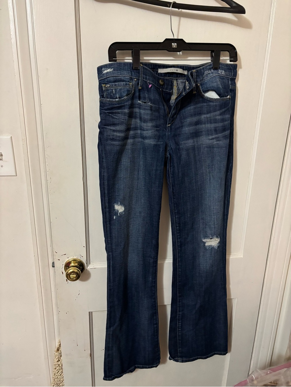 Joe's Jeans Dark Blue Distressed Wide Leg Jeans